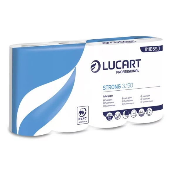 Toalettpapír Lucart Strong 3.150 3rét. 8 tekercs/csomag