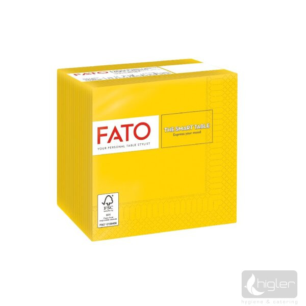 FATO Szalvéta 2 réteg 24x24 cm napsárga 100 db/csomag