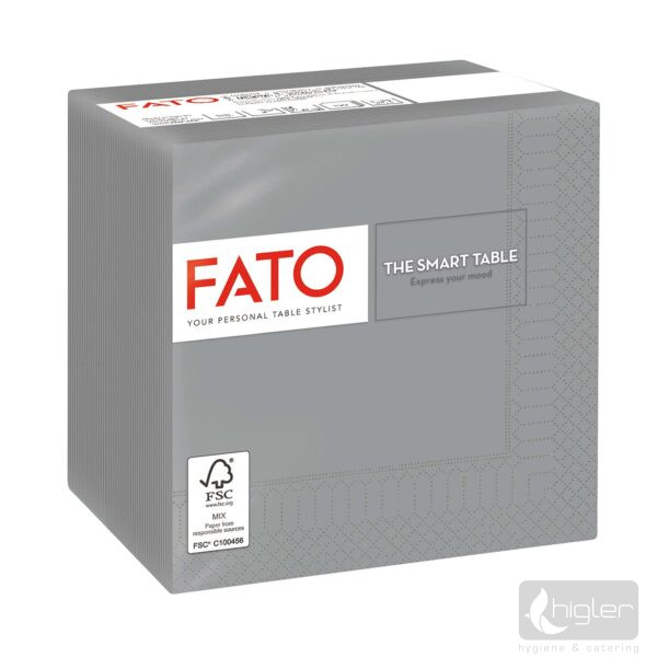 FATO Szalvéta 2 réteg 24x24 cm szürke 100 db/csomag