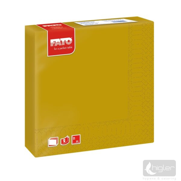 FATO Szalvéta 2 réteg 33x33cm arany 20db/csomag