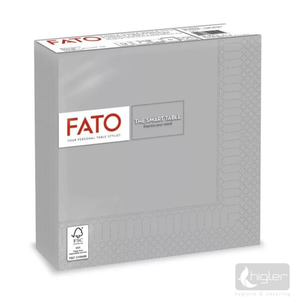 FATO Szalvéta 2 rétegű, 33x33cm, ezüst, 50 db/csomag