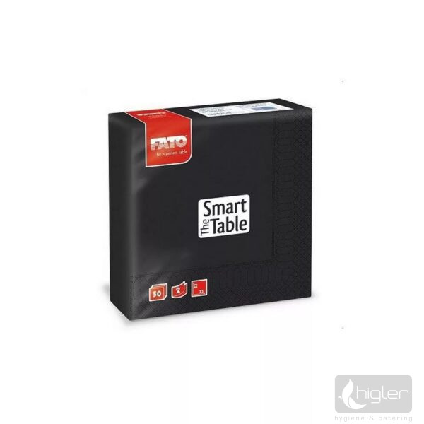 FATO Szalvéta 2 réteg 33x33 cm fekete 50db/cs