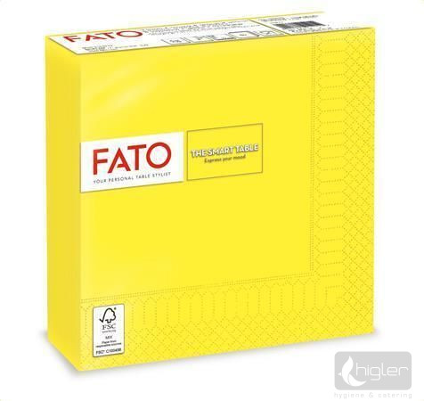 FATO Szalvéta 2 réteg 33x33 cm sárga 50 db/csomag