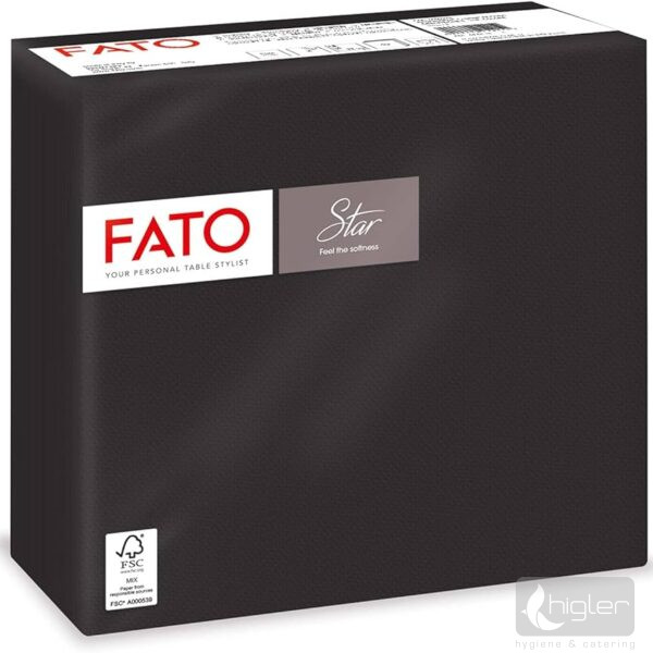 FATO Star Szalvéta 38x38 cm fekete 40 db/csomag