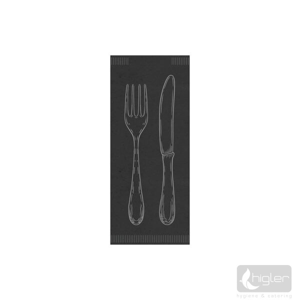 FATO Evőeszköztartó szalvétával Gourmet fekete 700 db