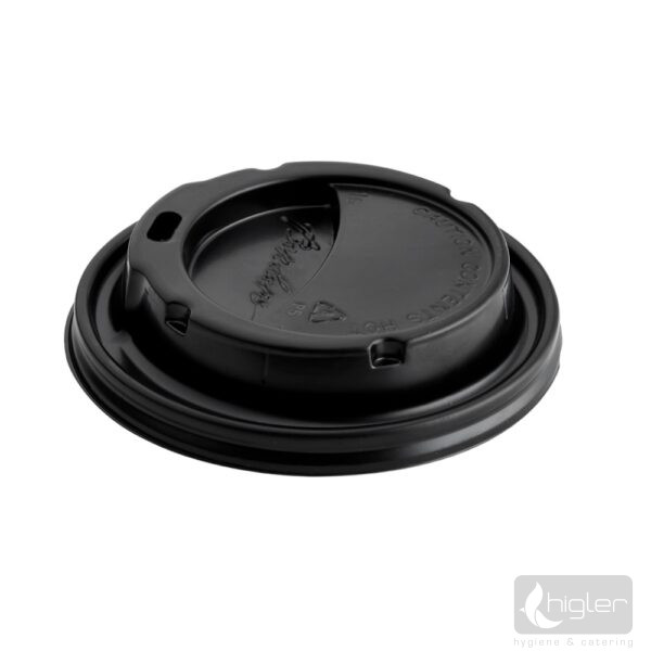 Papírpohár tető fekete LH90mm ISAP 100db/cs 10cs/# KIFUTÓ