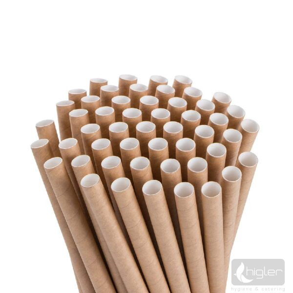 Szívószál papír kraft 23cm