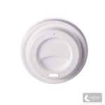 Lebomló Papírpohár tető – fehér lebomló, Wood Fiber LH80mm MP 50 db/csomag