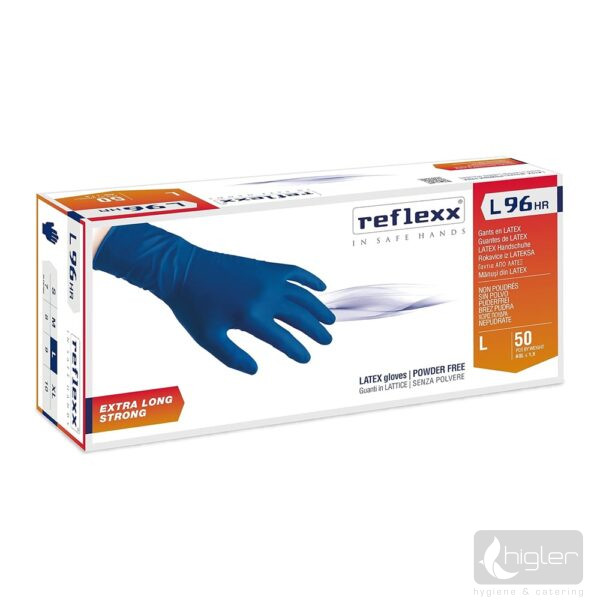 Latex kesztyű púdermentes kék extra strong "XL" 50db/doboz