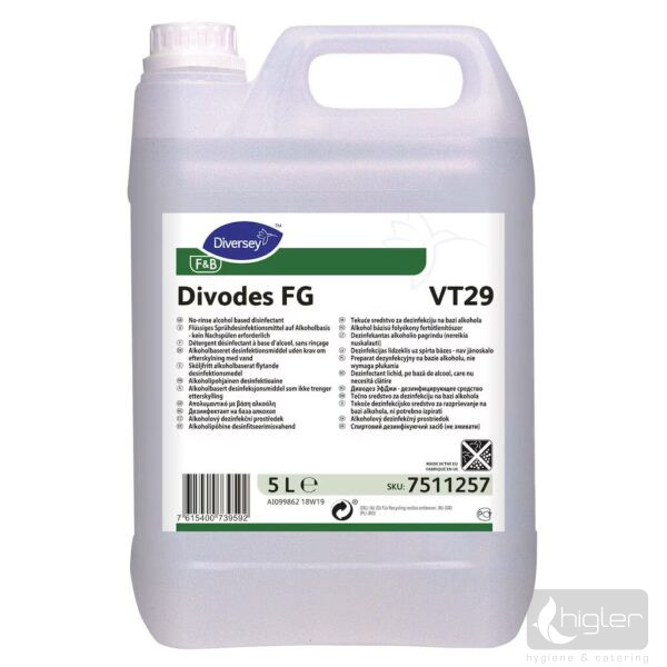 Divodes FG VT29 Alkohol-bázisú Folyékony Fertőtlenítőszer 5L