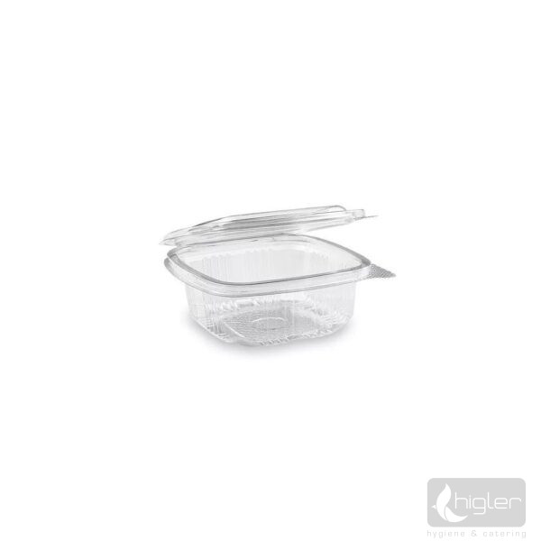 Egybefedeles műanyag doboz szögletes - 250ml 100db/cs