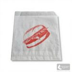 Hamburger Papírtasak - nyomattal - fehér 150x170mm 200 db/csomag