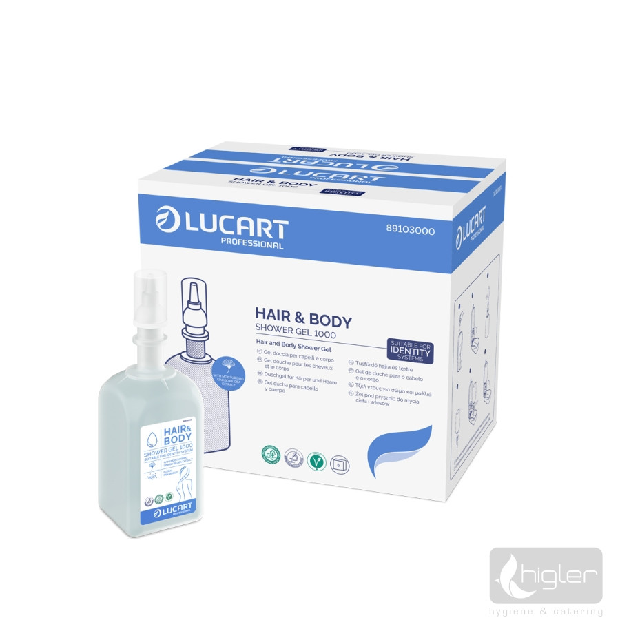 Hair&Body Shower Gel 1000 Lucart Identity Hair & Body 1000ml tusfürdő és sampon - Image 1